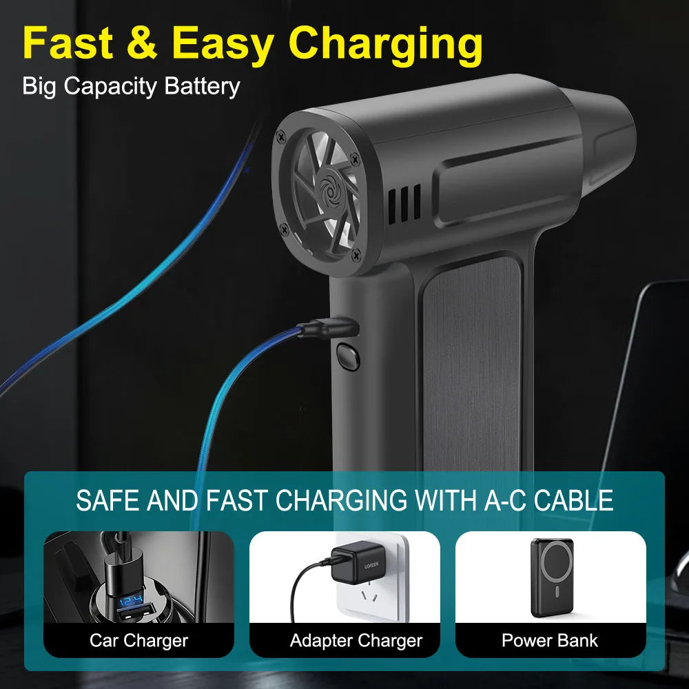 Blower Car Vacuum Cleaner Turbo Fan Violent Jet Fan Cleaning Blowing Tools Auto Dust Collector Portable Air Duster Hair Dryer
