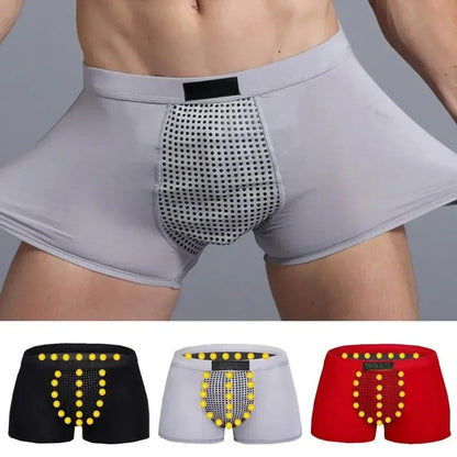 2026 Men Magnetic Therapy Boxer Briefs Breathable Comfortable Underwear with 22 Health Magnets for Blood Circulation L-6XL Size