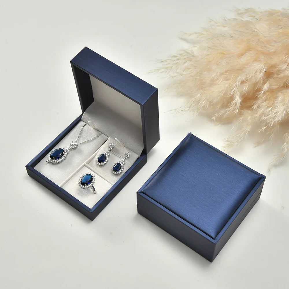 PU Leather Jewelry Packing Box Ring Earrings Necklace Bracelet Jewellery Display Storage Case For Wedding Engagement