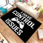 Game Video Gaming Pattern Black Area Rugs Gamer Game Controller Kids Teens Boys Playroom Carpet Bedroom Living Room Floor Mat