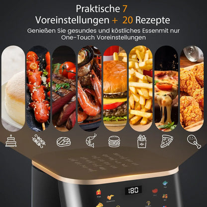 9L Digital Display Air Fryer Toaster Oven Combo with 6 Cooking Presets Oilless Cooker,Visible Window,Dishwasher Safe Basket
