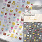 5D Cute Rabbit Love Heart Peach Blossom Flower Yellow Nail Art Stickers Bowknot DIY Self Adhesive Rhinestone Manicure Decals