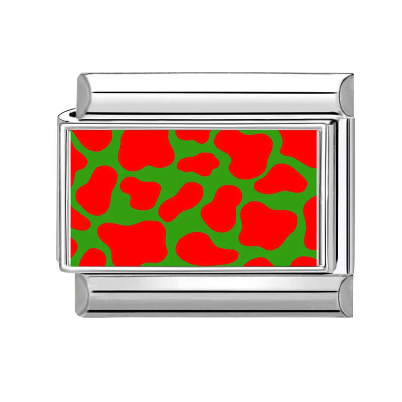 Wholesale Fashion Personalized DIY Red Color Italian Charm Bracelet Watermelon Tomato Bead 9mm Bracelet Stainless Steel Jewelrys