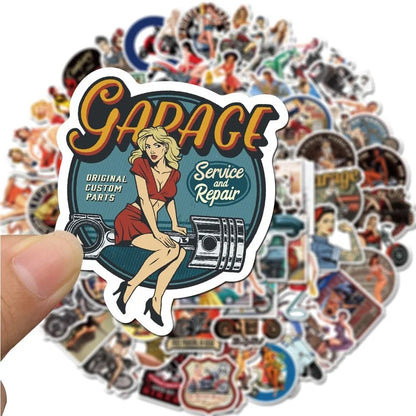 10/50/100pcs Aesthetic Retro Hot Girls Graffiti Stickers Motorcycle Guitar Phone Laptop Refrigerator Luggage Skateboard Decals