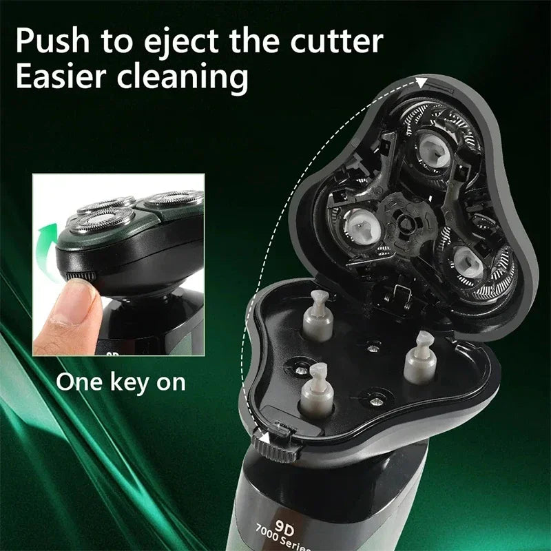 Men's Electric Shaver Intelligent Digital Display Waterproof Full Body Wash High Power Rechargeable Beard Trimmer