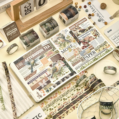 5 Rolls/Box Forest Plant Print Washi Tape Handmade Diy Diary Photo Album Decoration Masking Tape Set