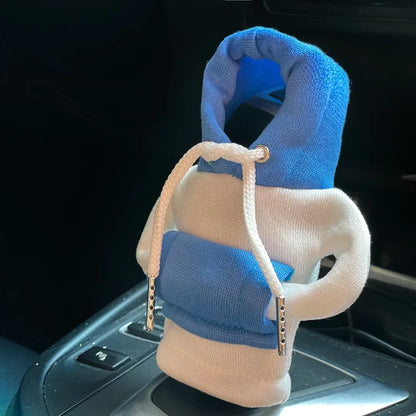 Car Hoodie Handle Shark Cute Hoodie Car Gear Shift Knob Cover Short Plush Manual Handle Gear Auto Interior Accessories