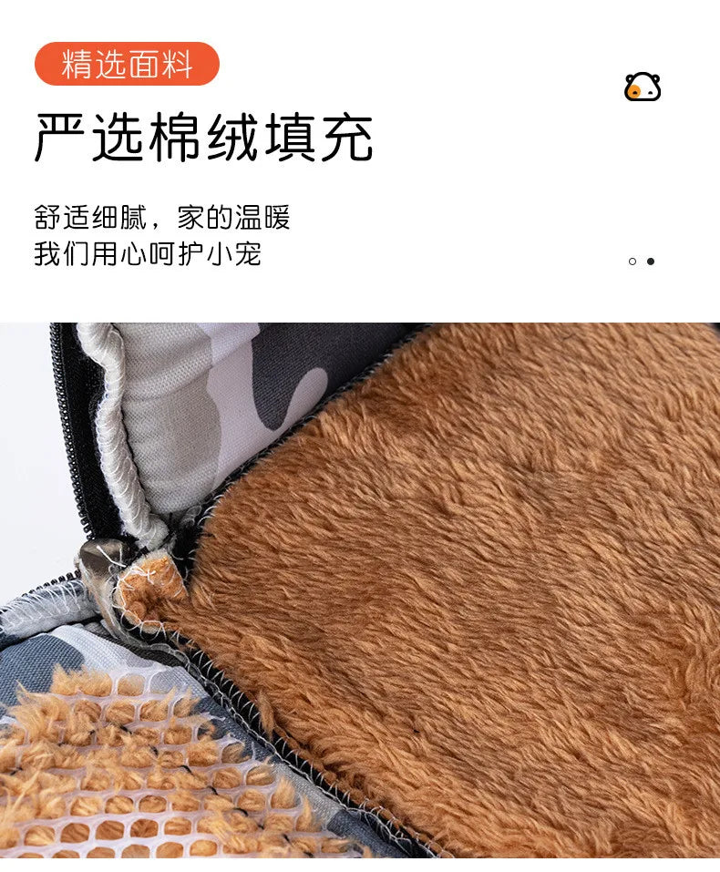 Hamster Warm Bed Portable Small Pet Cotton Nest for Hamster Sugar Glider Squirrel Guinea Pig Breathable Carry Bag