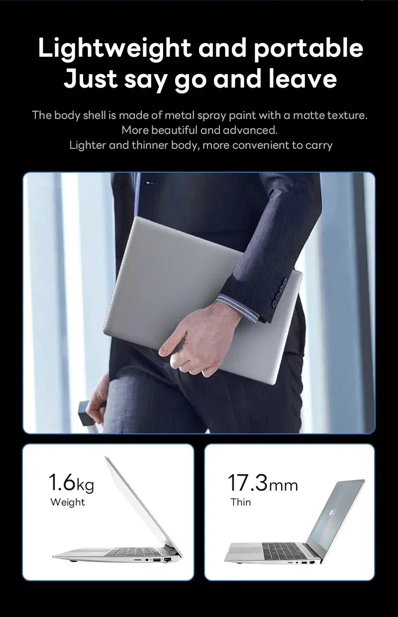 2026 New 14.1' Ultra Slim Laptop 16GB RAM 1/2TB SSD Windows 11 Pro Core I9-10980HK Notebook HD Games Office Study Computer