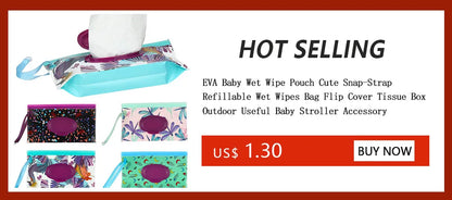 1Pc EVA Baby Wet Wipe Pouch Wipes Holder Case Flip Cover Snap-Strap Reusable Refillable Wet Wipe Bag Outdoor Useful Tissue Box