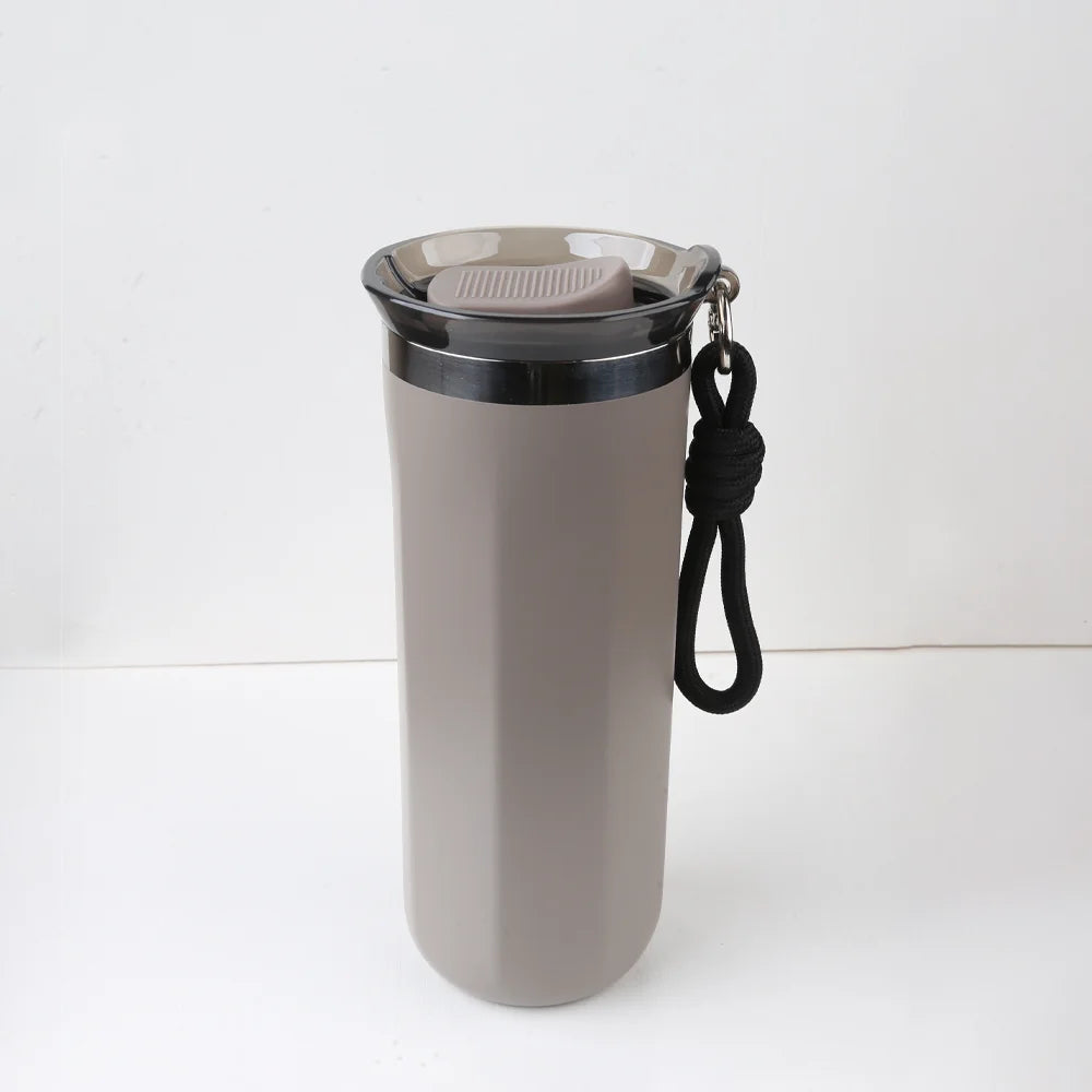 Vacuum Insulated Coffee Travle Mug Stainless Steel Thermo Bottle Cup Thermal Tumbler With Carrying Ring Flask for Hot Cold Drink