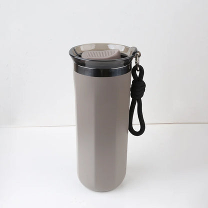 Vacuum Insulated Coffee Travle Mug Stainless Steel Thermo Bottle Cup Thermal Tumbler With Carrying Ring Flask for Hot Cold Drink