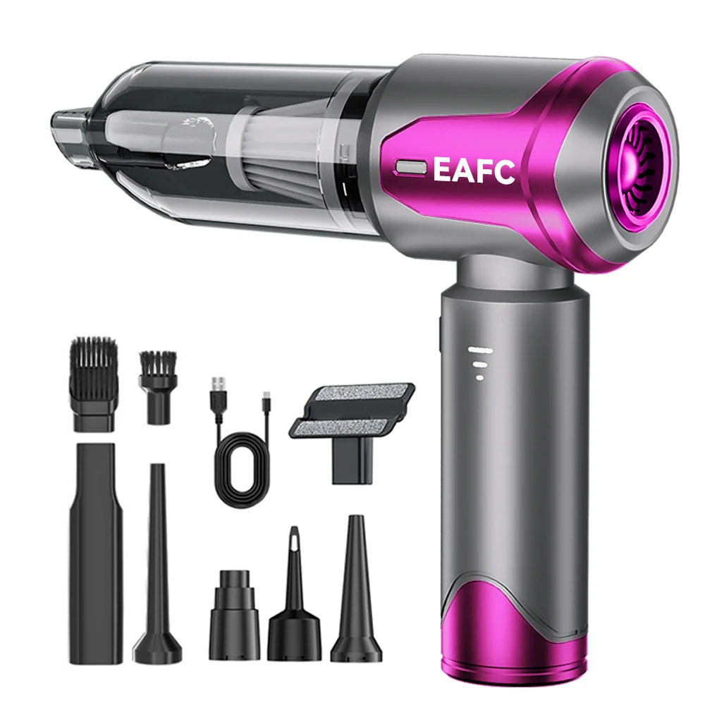 4-in-1 Car Vacuum Cleaner Portable Cordless Mini Vacuum Cleaner Compressed Air Blower Air Duster Pump Hand Held 13000Pa
