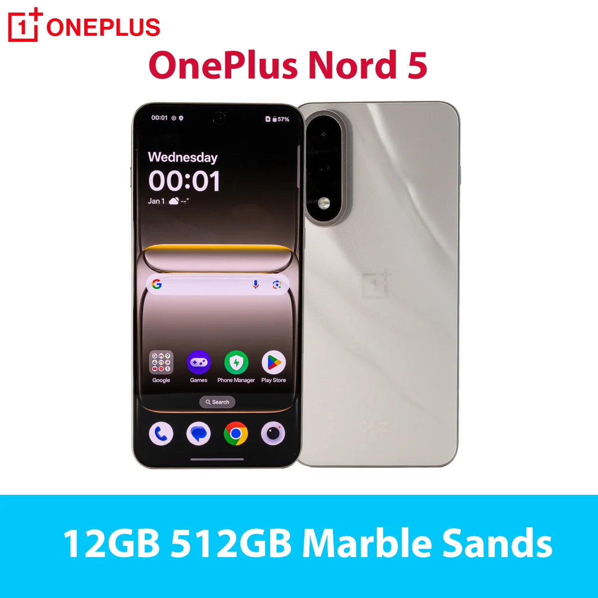New OnePlus Nord 5 Smartphone 5G Snapdragon™ 8s Gen 3 6.83”AMOLED Display 144 Hz 5200mAh 80W SUPERVOOC 50MP Dual Cameras