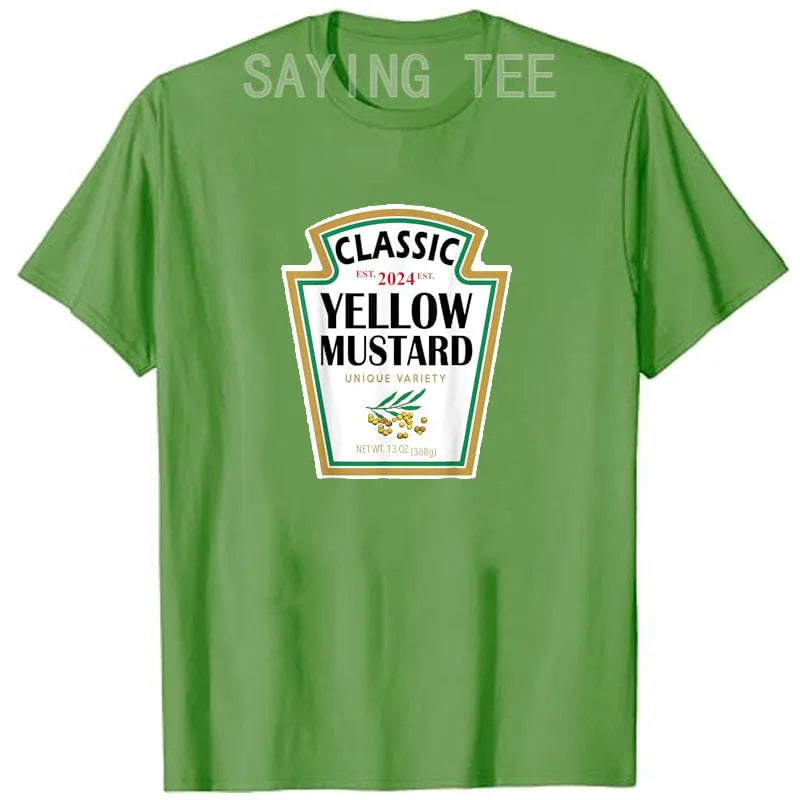 Red Ketchup Yellow Mustard DIY Costume Matching Couples Groups Halloween T-Shirt Gifts Lazy Easy Condiments Costumes Couple Tops