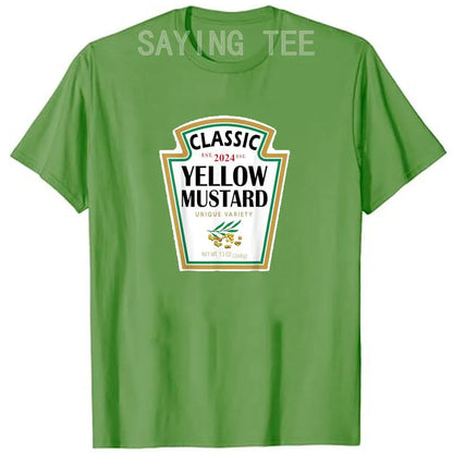 Red Ketchup Yellow Mustard DIY Costume Matching Couples Groups Halloween T-Shirt Gifts Lazy Easy Condiments Costumes Couple Tops