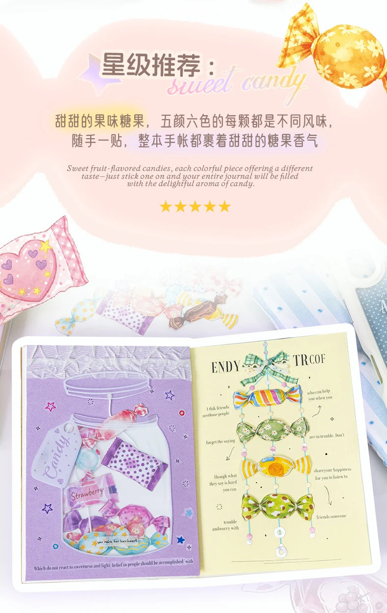 Candy Shaped Sticker Pack, Sweet Style Stickers for Junk Journal Decoration, Decorative Stickers for Water Cups, Photo Frames