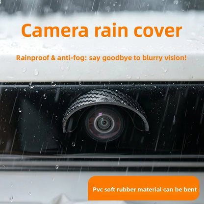 Car Reversing Camera Rain Cover Car Rear Camera Rain Cover Carbon Fiber Pattern Car Rear View Camera Protection Trim Dust Shield