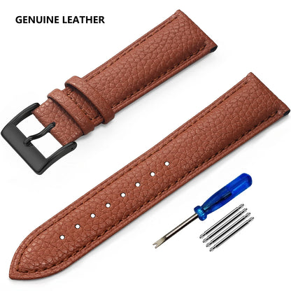 SAMCO Genuine Leather Watch Band 12/14/16/18/19/20/21/22/24 mm Watch Strap for Man Women High-quality Wrist Watchband + Tool