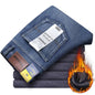 2023 New Men Activities Warm Jeans High Quality Famous Brand Autumn Winter Jeans warm flocking warm soft men jeans