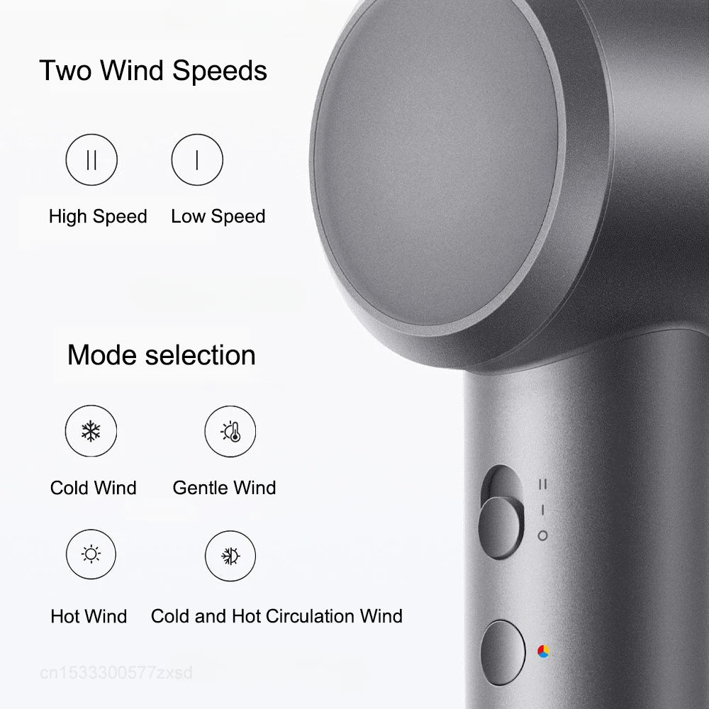 Mijia High Speed Hair Dryer H501 Negative Ion Hair Care 110000 Rpm  (With EU Adapter) 62m/s Wind Speed 1600W Quick Drying