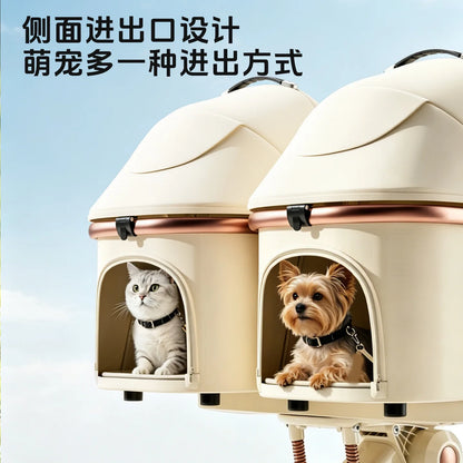 A6-2 Twin Pet Stroller Aluminum Alloy Detachable Foldable Lightweight Separate Travel Cart for Dogs Cats