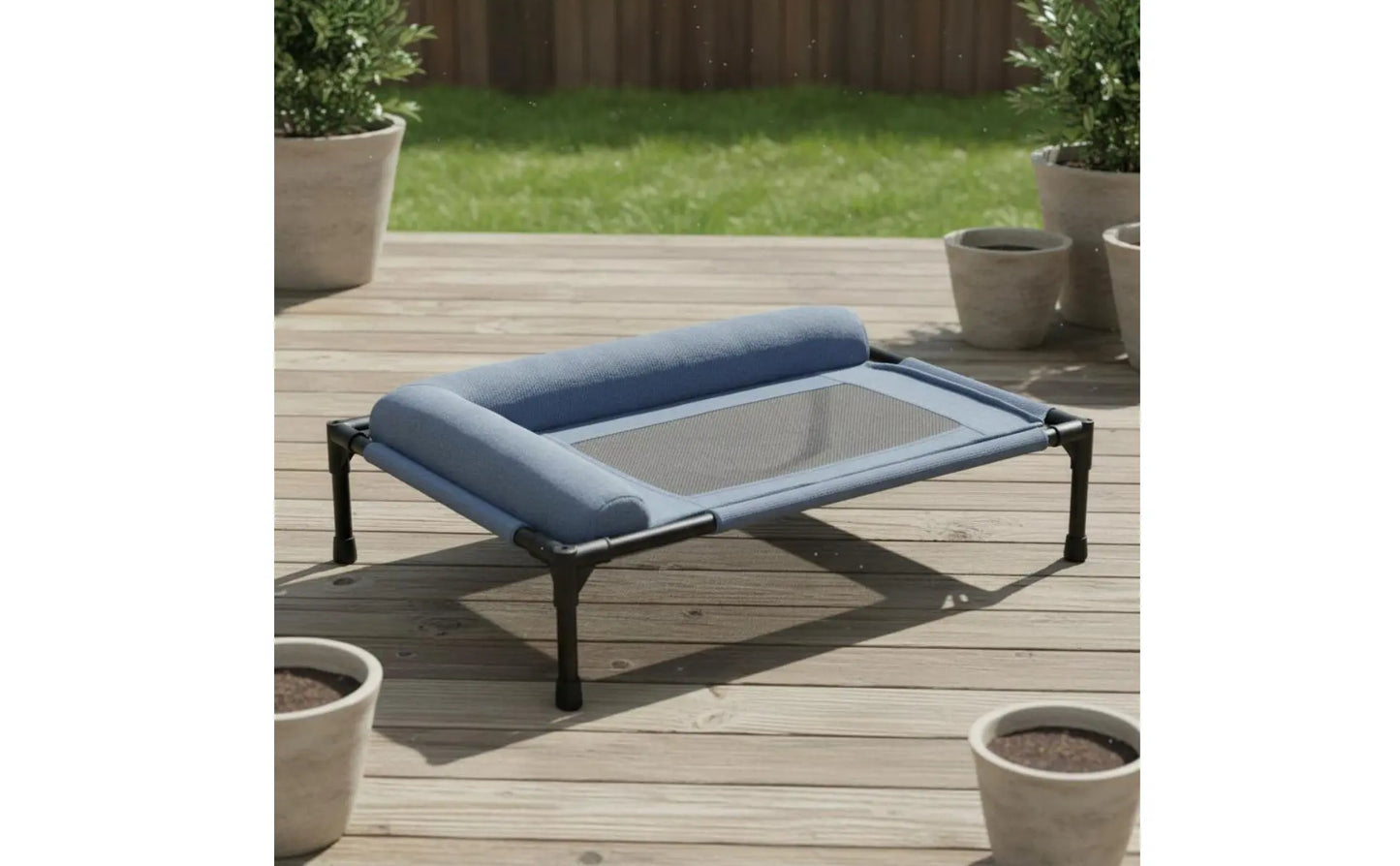 Elevated Pet Bed All-Season Use Raised Dog and Cat Bed Pet Cot Sturdy Frame With Pillow Support for Felines, Travel