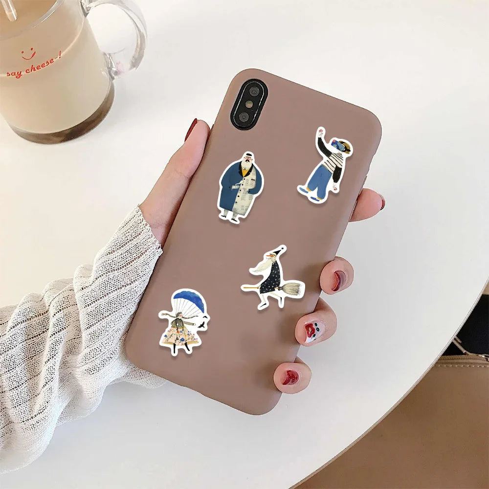 50PCS Abstract and Interesting Hand-painted Stickers for Mobile Phones,Skateboards,Cups,Storage Boxes, Handbooks DIY Decoration.
