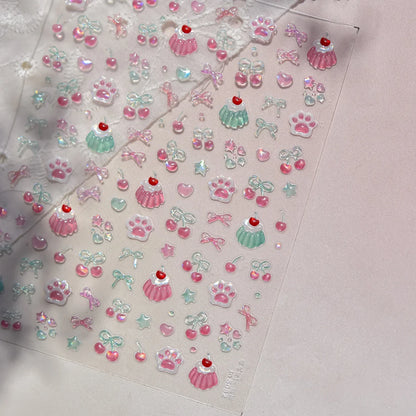 Ocean Shell Starfish Shell Conch Whale Dolphin Seahorse Coconut Tree Water Bubbles Self Adhesive Nail Art Sticker Manicure Decal