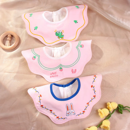 Cute Embroidery Cotton Baby Bibs Autumn New Infant Bib Newborn Burp Cloths for Kids Boy Girl Spring Soft Feeding Saliva Towel