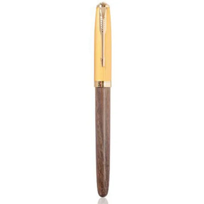 JINHAO 85 Metal/Wood Fountain Pen Golden Cap Extra Fine Nib Ink Pen Office School Supplies Stationery Pens for Writing