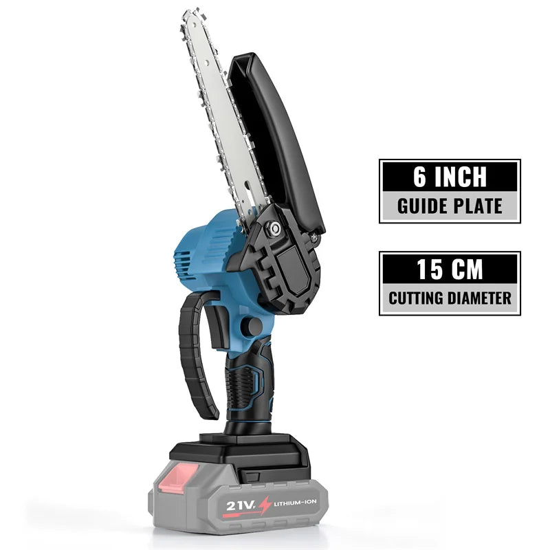 6Inch Brushless Electric Chainsaw Cordless Woodworking Cutter Saw Garden Power Tool For Makita 18V Battery Pin