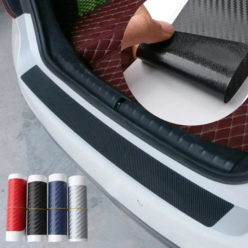 Car Rear Bumper 90/104cm Sticker Carbon Fiber Protective Pad Anti-Scratch Cover Car Edge Board Scuffproof Decal Strip NEW