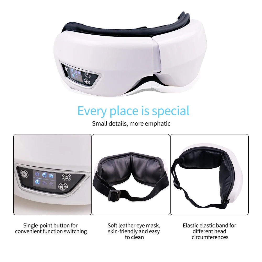 Eye Massage Device Vibration Airbag Pressure Eye Massager Bluetooth Music Relax Fatigue Eye Care Improve Sleep Tools Foldable