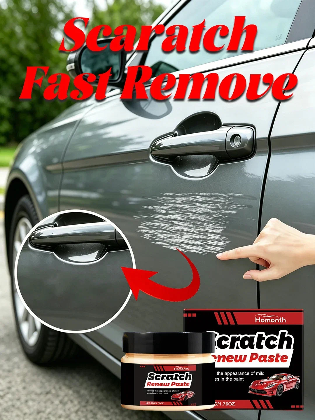 Car Scratch Remover Cream, Professional Auto Paint Polishing Paste for Scratch Care and Glossy Surface Renewal