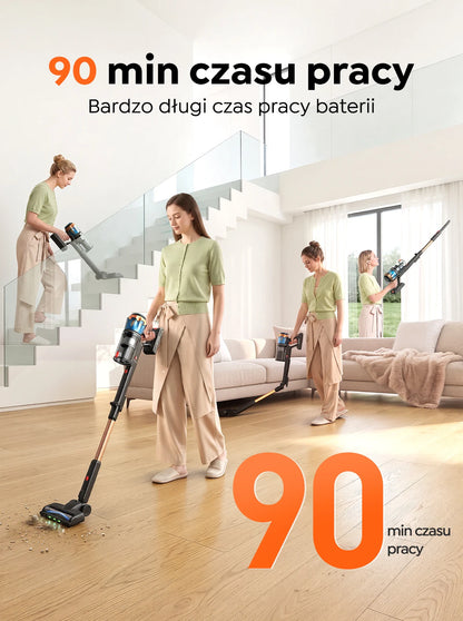 BUTURE S20 Cordless Vacuum Cleaner, 75KPa 650W Powerful Suction, 90 Min Runtime, Freestanding Charging Dock, Removable Battery, Smart Display Stick Vacuum for Pet Hair, Carpets and Hard Floors