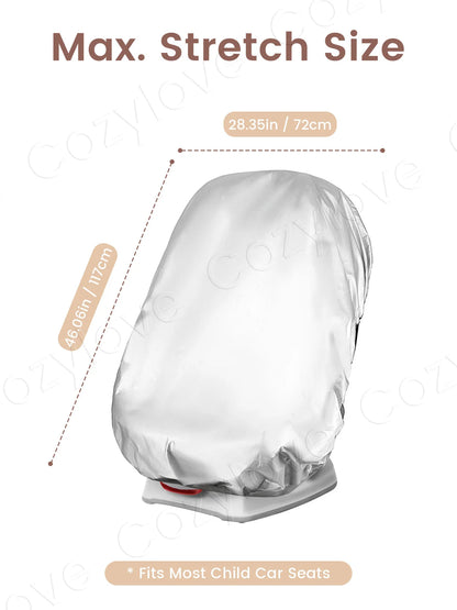 Universal Infant Car  Seat Sun Shade, Covers UV Rays & Reduces Heat for Safer, Cooler Rides — Silver