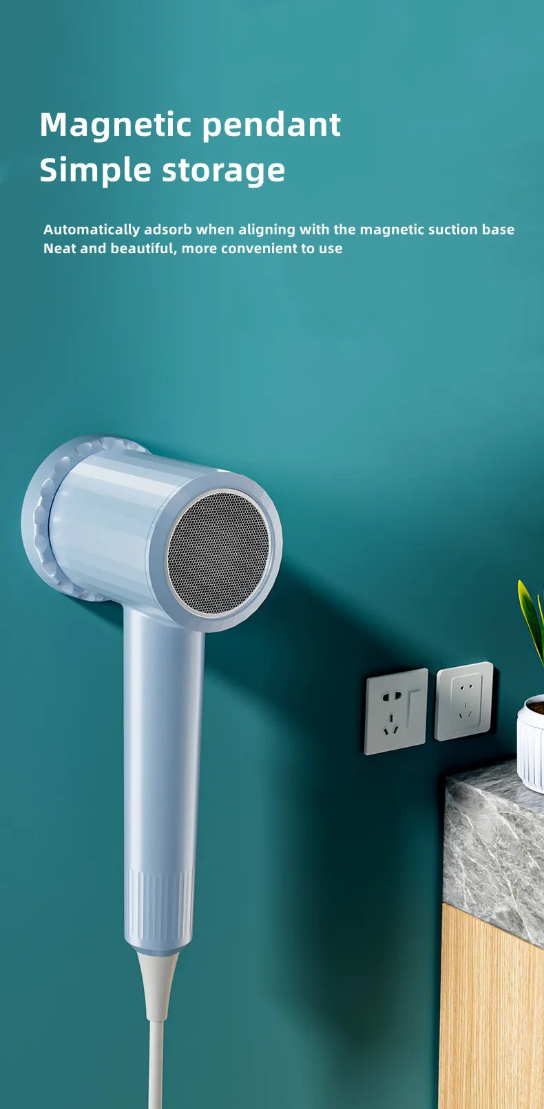 2300W Hair Salon Hair Dryer High Power Strong Wind Speed Dry Blue Light Ion Silent Home Hairdresser Special New Product