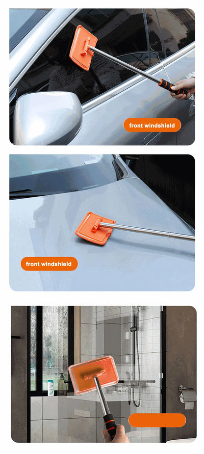 SEAMETAL Car Windshield Glass Cleaner Microfiber Car Window Cleaning Brush Extendable Handle Interior Exterior Car Wash Tools