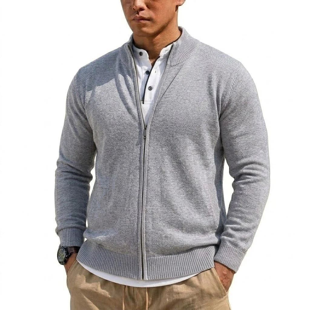 Men's Knit Zipper Sweater Coats Slim Cardigan Long Sleeve Jumper Men's Sweatshirt Autumn Zip Sweatcoats Knitted Sweater Man