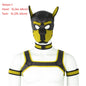 Large Size Puppy Cosplay Neoprene Fetish Hood Mask Kit with Chest Strap Collar Armband Sex Costumes for Bdsm Slave Role Play