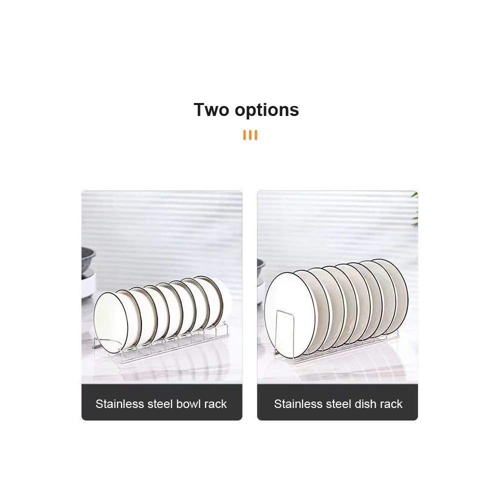 Stainless Steel Dish Draining Rack Multipurpose Silver Plates Storage Rack Space Saving Bowls Plates Drainer Holder Kitchen