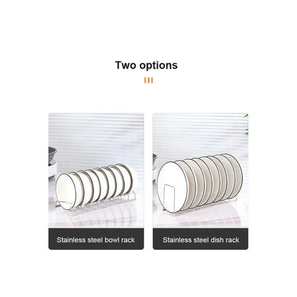 Stainless Steel Dish Draining Rack Multipurpose Silver Plates Storage Rack Space Saving Bowls Plates Drainer Holder Kitchen
