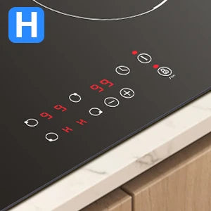 KICHPOWER 60 cm glass 4 plates Touch control, 9 power levels ceramic hob