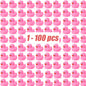 1-100pc Pink Mini Rubber Ducks Set in Bulk Float Squeak Tiny Ducks Rubber Duck Toy for Kids Party Birthday Supplies