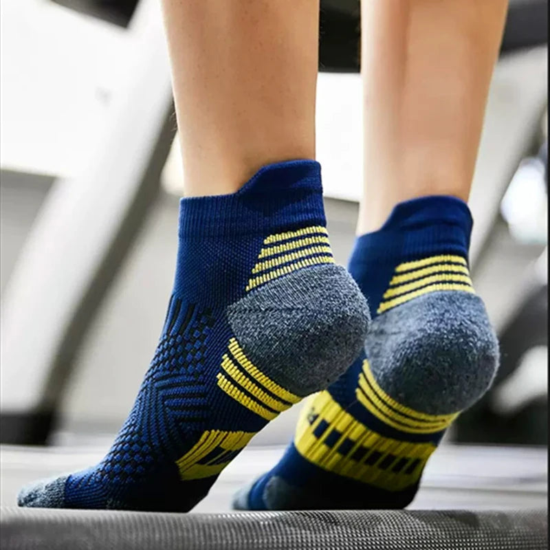 3 Pairs Profession Sports Socks For Man Marathon Compress Socks Men Running Socks  Thick Towel Bottom Short Socks Man Sox Gift