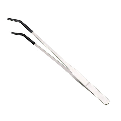 2pcs Bent Tip Tweezers For Crafts Stainless Steel Straight And Curved Nippers Tweezers Feeding Tongs For Reptile Lizards Spider