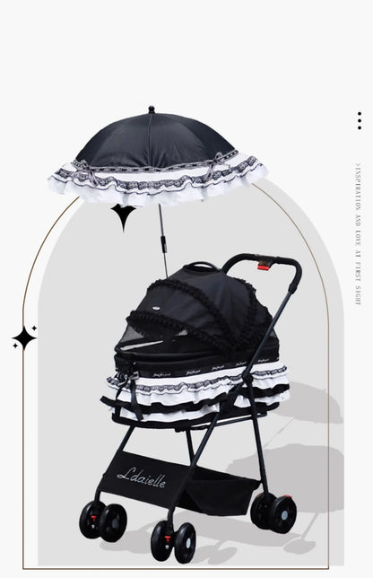 LDAIELLE High-end  Pet cart Small and light foldable Yorkshire outdoor travel
