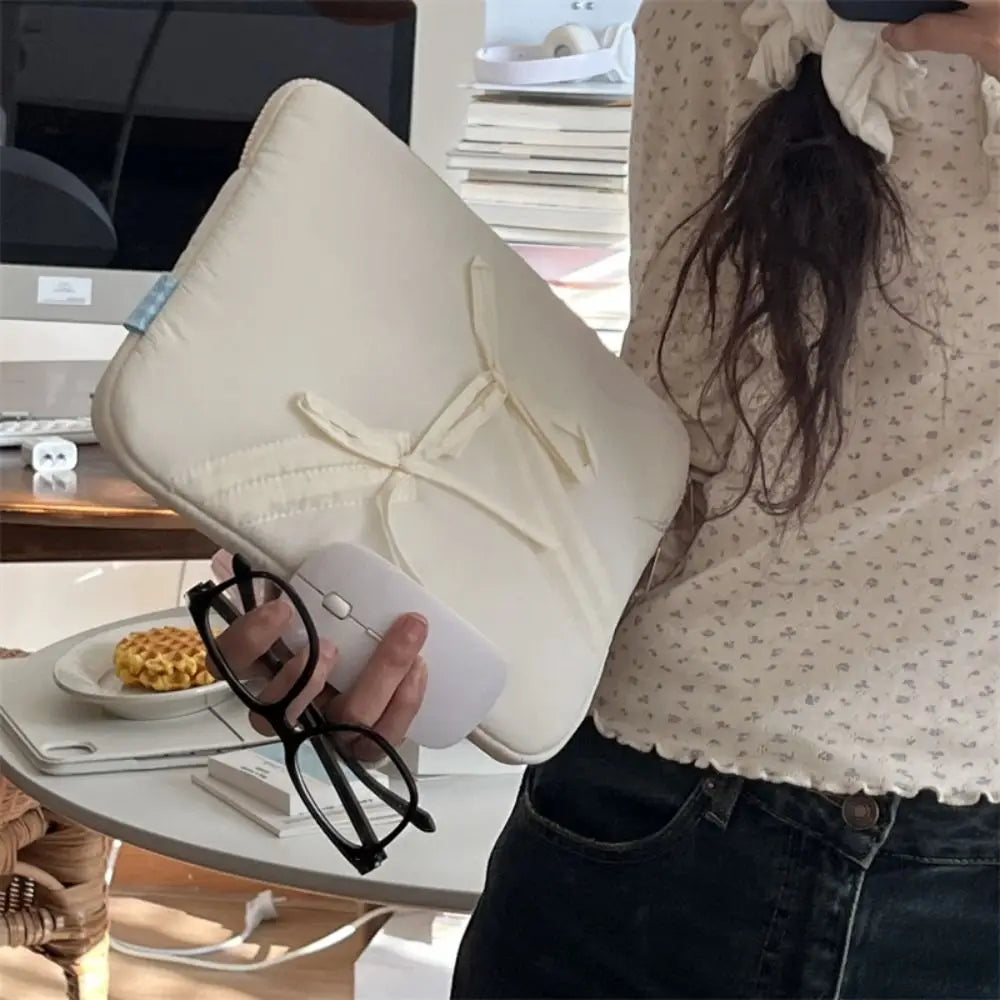 New 11/13/15.6 inch Laptop Sleeve Case Shockproof Bowknot Notebook Cover Ultra Thin Large Capacity Tablet Protective Pouch