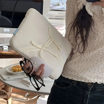 New 11/13/15.6 inch Laptop Sleeve Case Shockproof Bowknot Notebook Cover Ultra Thin Large Capacity Tablet Protective Pouch